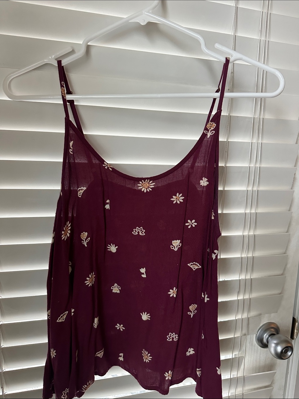 Billabong Burgundy Floral Spaghetti Strap Camisole